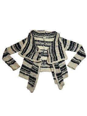 O'Neill Open Knit Striped Cardigan Size XL Beach Coastal Casual Nautical Neutral